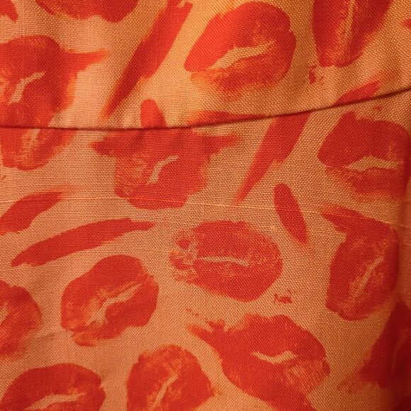 Brandon Maxwell Lip Print Silk A-line Maxi Dress - Picture 9 of 16